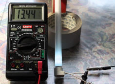 Checking a lighting fixture with a multimeter