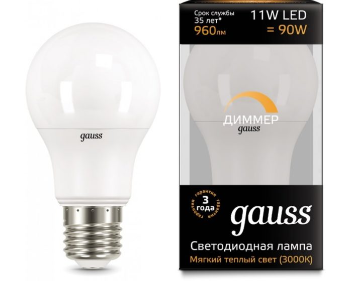 Gauss 102502211-D E27 A60 11W