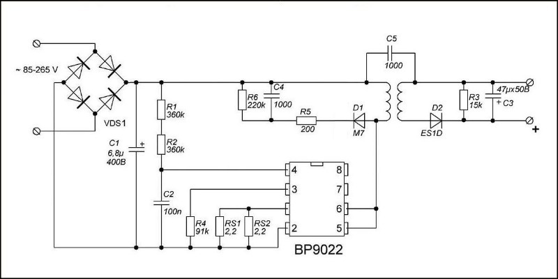 Schemat sterownika lampy LED