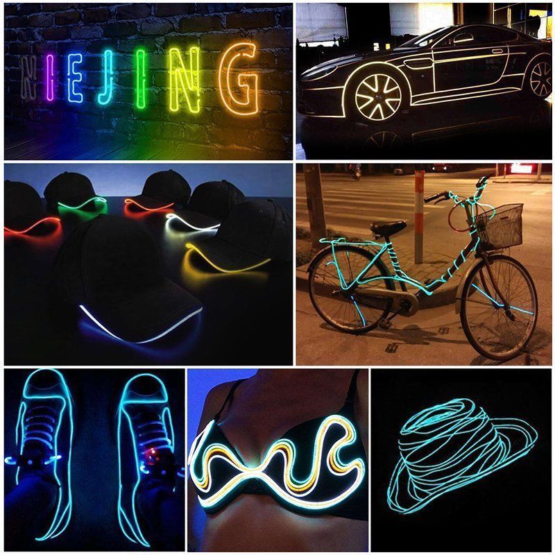 The use of flexible neon