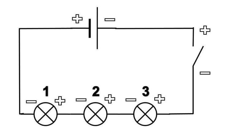 Lamp wiring diagram in series.