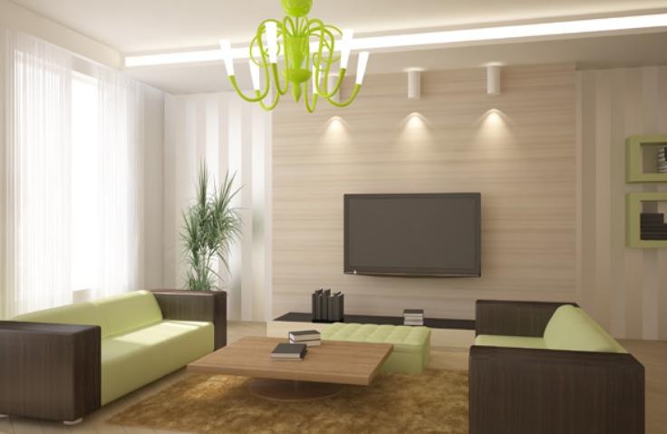 Example of combining lamps in a modern interior.