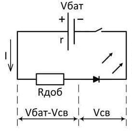 Diagram for switching on the current limiting resistor.