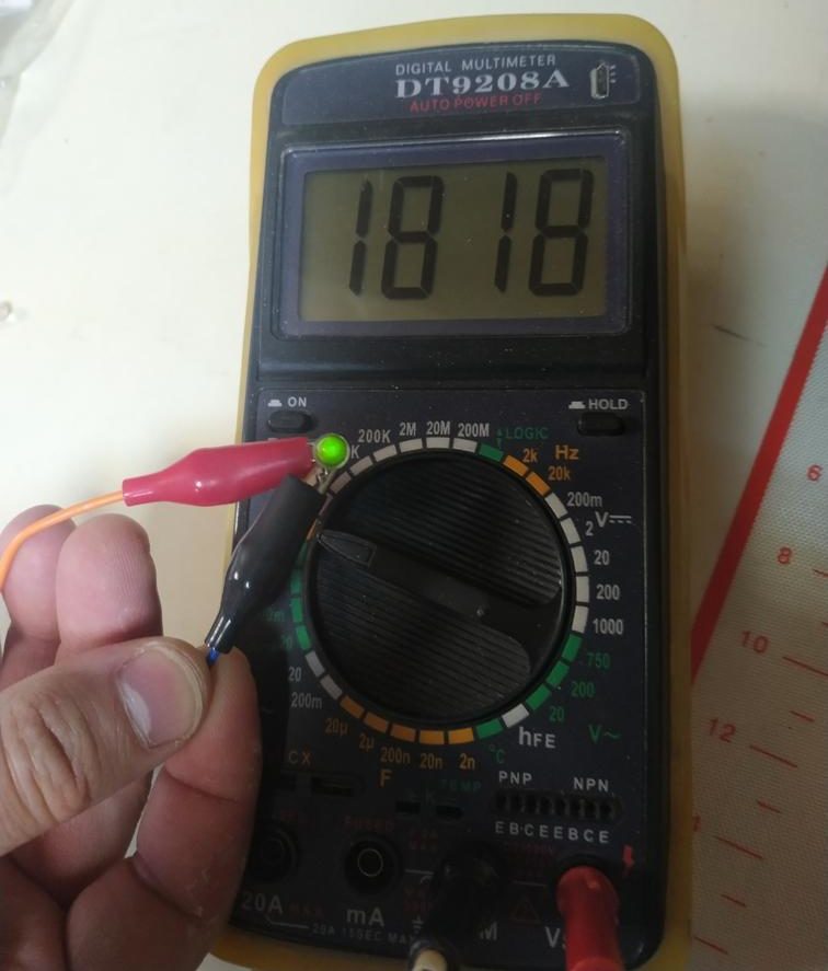 When testing the LED AL307 with a tester.