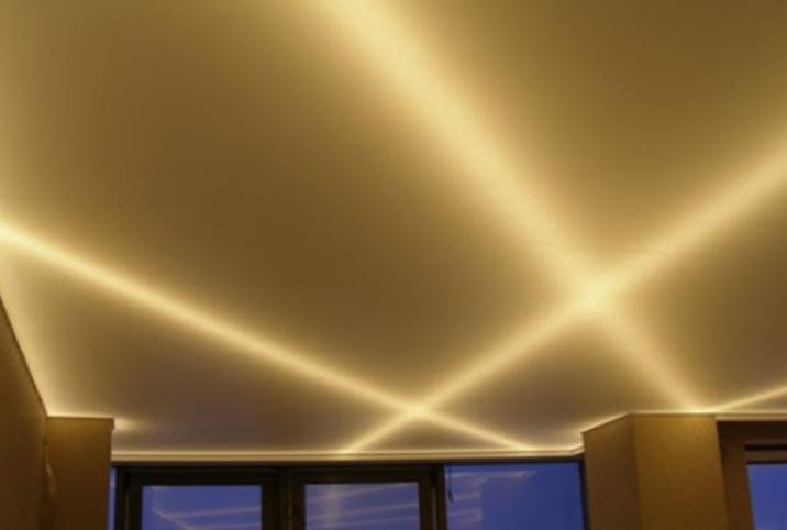 LED strip lighting for stretch ceilings