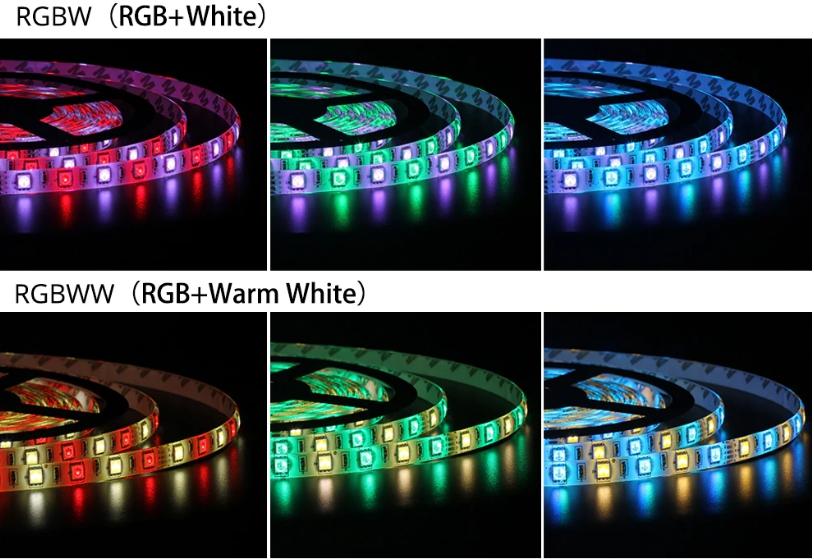 Differences RGB, RGBW and RGBWW LED tapes