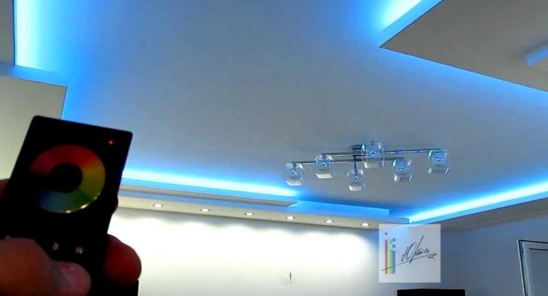 Backlighting a suspended ceiling with an LED strip