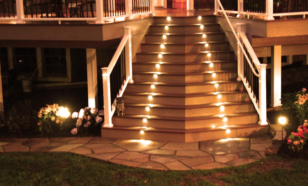 Intelligently illuminated stairs.