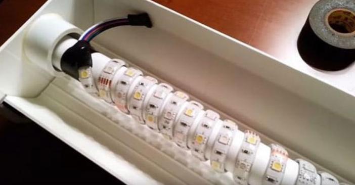 This is how you can make a lamp bulb for a light fixture under a finished plafond.