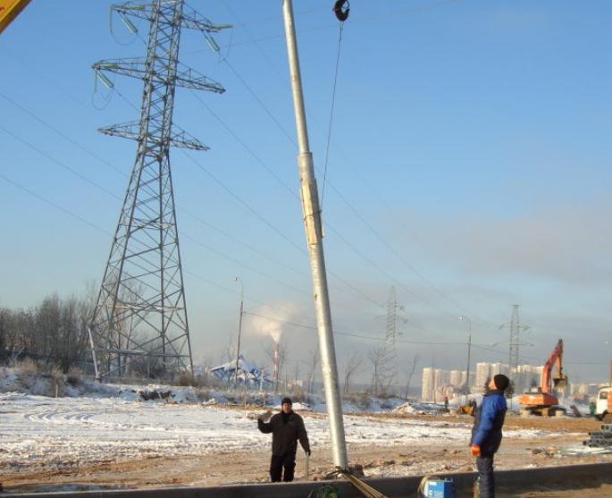 Rules of assembling of lampposts and metal supports for lighting