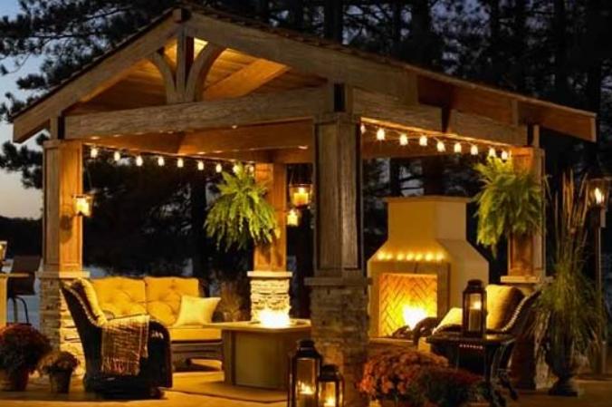 Lighting options for a pergola