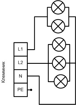 Schemat żyrandola pięcioramiennego