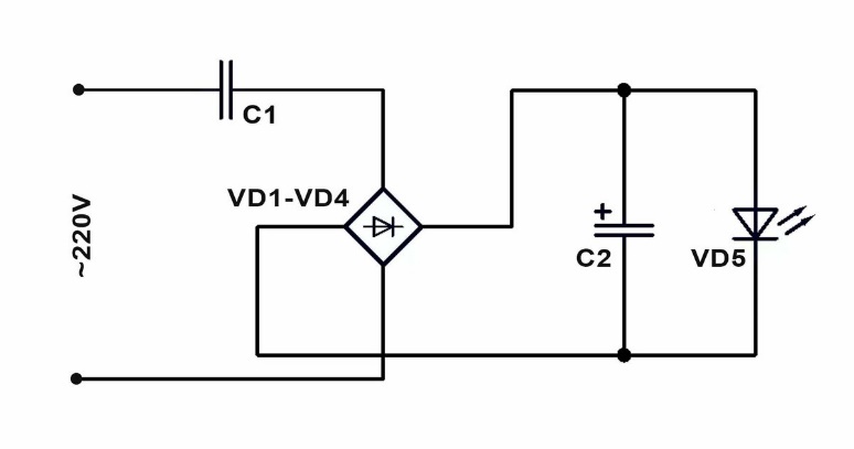 Mains voltage is fed to the 