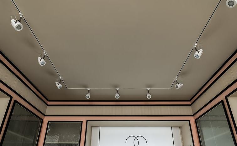 Track lighting system in an apartment interior