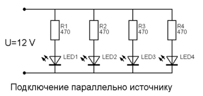 Schemat połączeń równoległych.