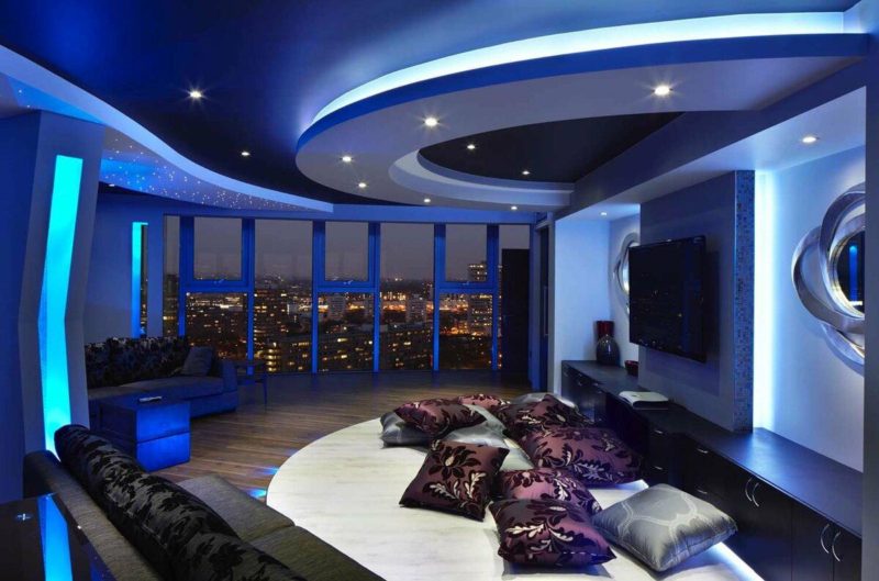 Room lighting options with a suspended ceiling