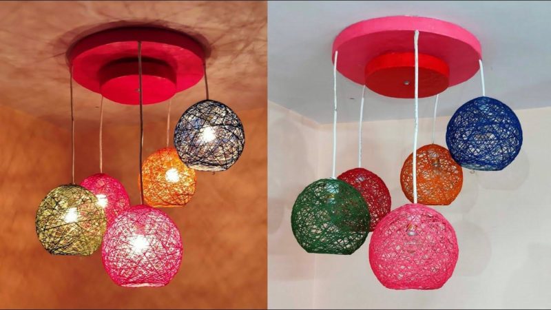 How to make a lamp of thread - step by step instructions