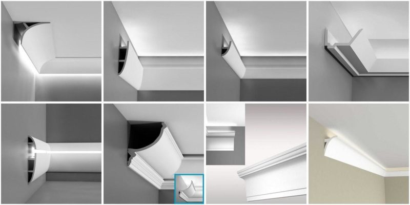 Examples of mounting options in the baseboard.