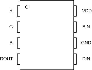 具有附加数据输出的 WS2818 引脚排列。