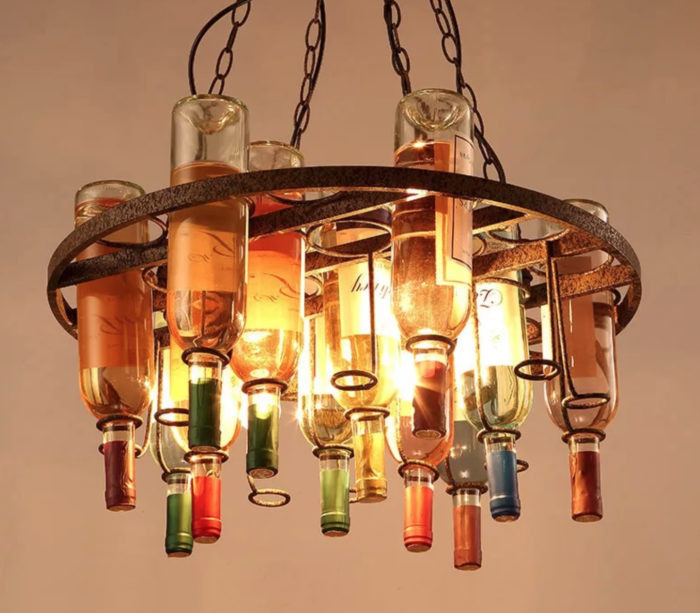 7 Bottle Light Fixture Ideas