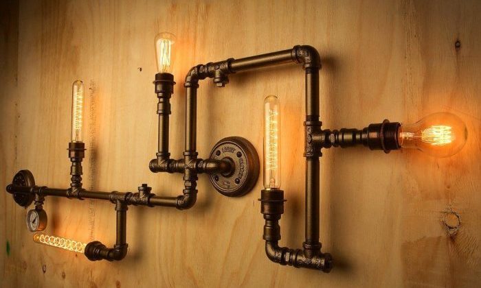 Handmade wall lights - with improvised materials