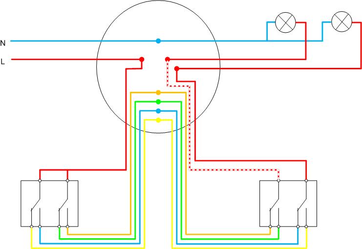 How to connect a two-way thumbwheel switch - schematic