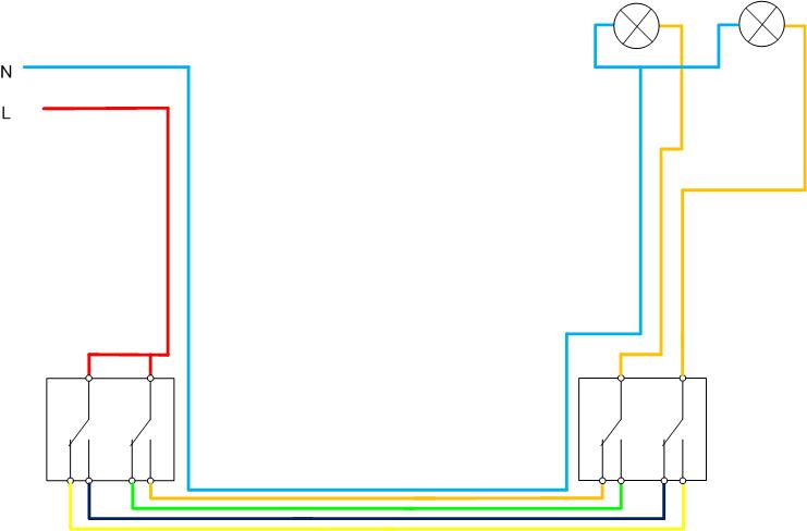 How to connect a two-way switch - diagram