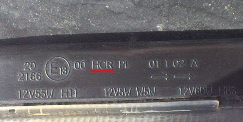 Headlight marking and deciphering