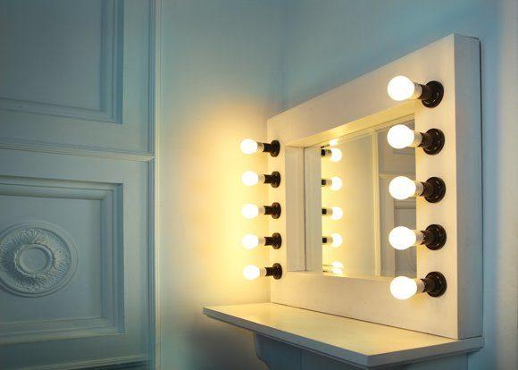 Detailed instructions for making a makeup mirror with light bulbs