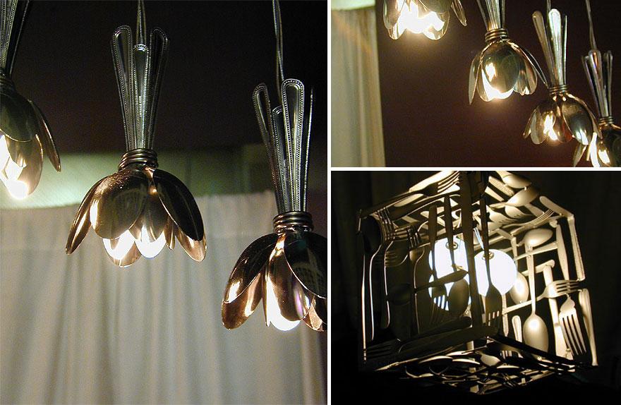 Beautiful makeshift lamps from improvised materials