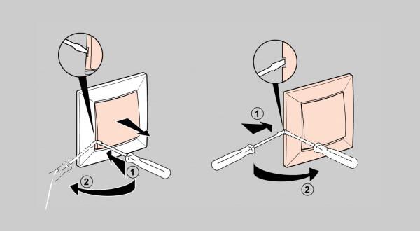 Detailed instruction for taking apart a light switch