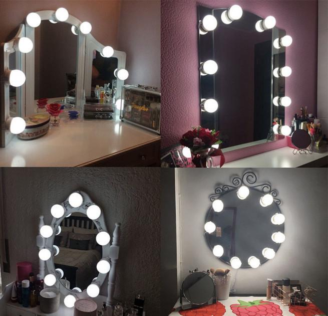 Detailed instructions for making a makeup mirror with light bulbs