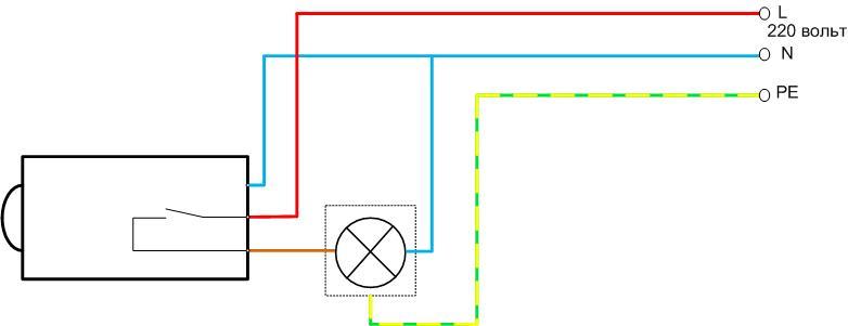 Diagram of connection of the light sensor