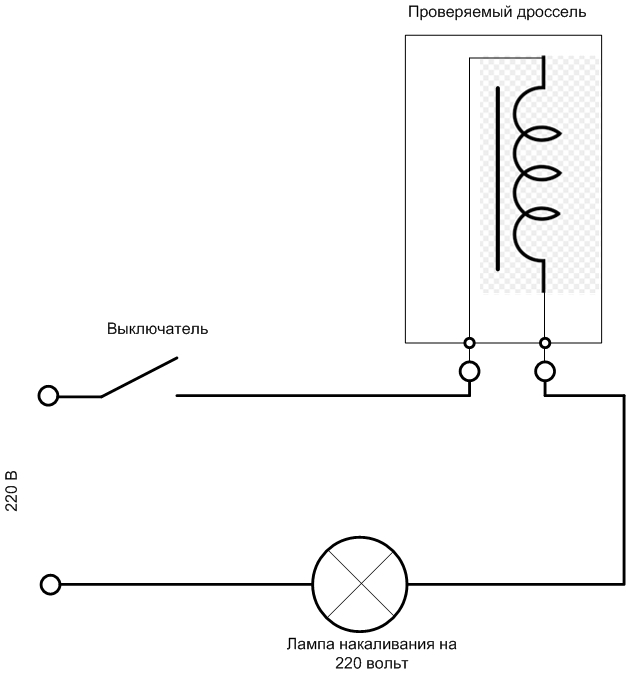 How to check the choke of a fluorescent lamp